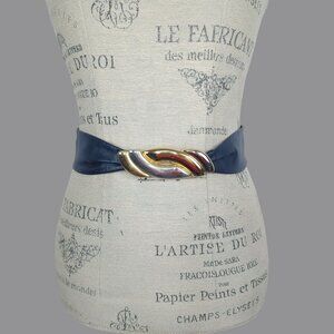 Vintage Liz Claiborne Leather Belt Small Blue Leather